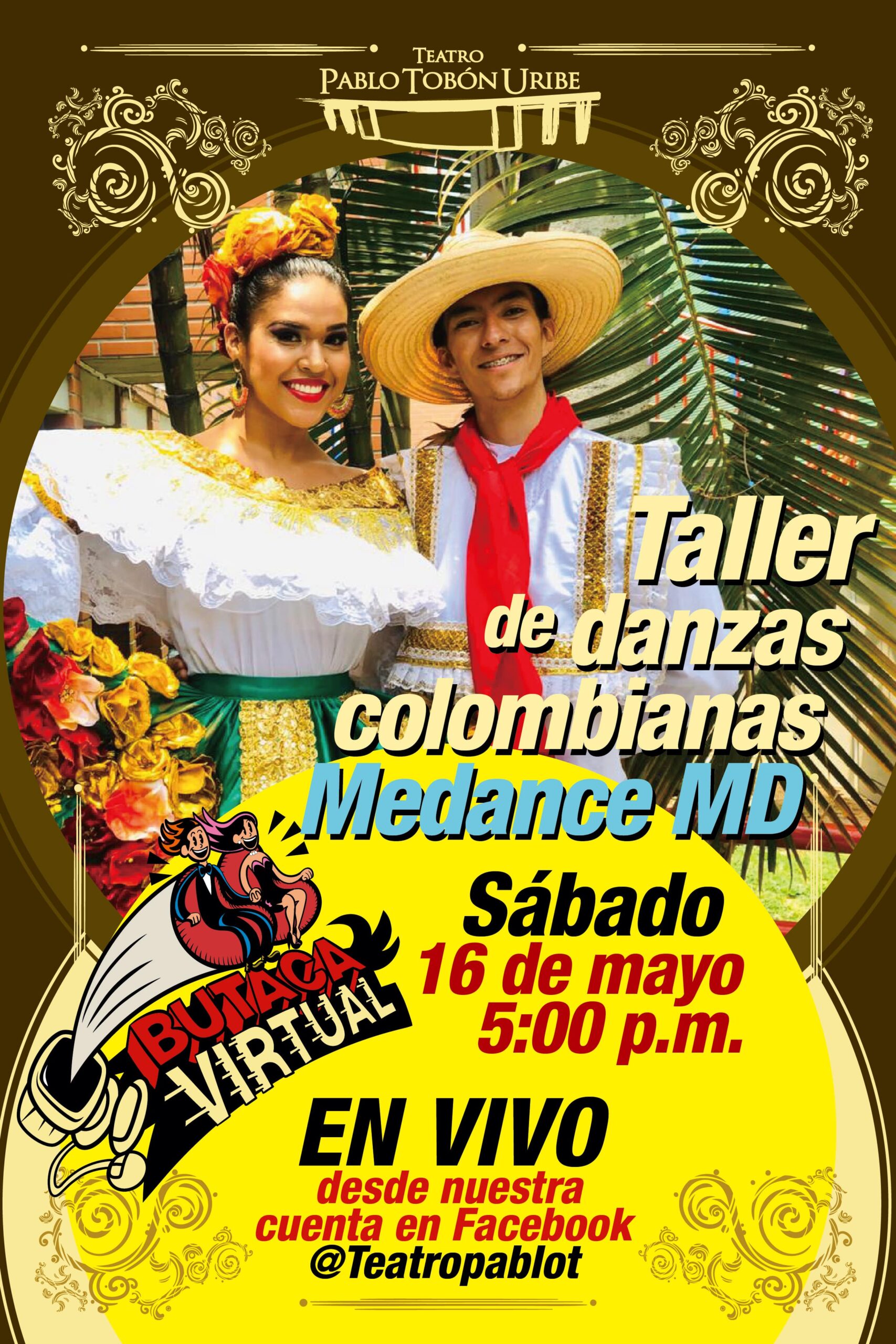 Imagen del evento #ButacaVirtual - Taller de Danza Colombiana en vivo con Medance MD