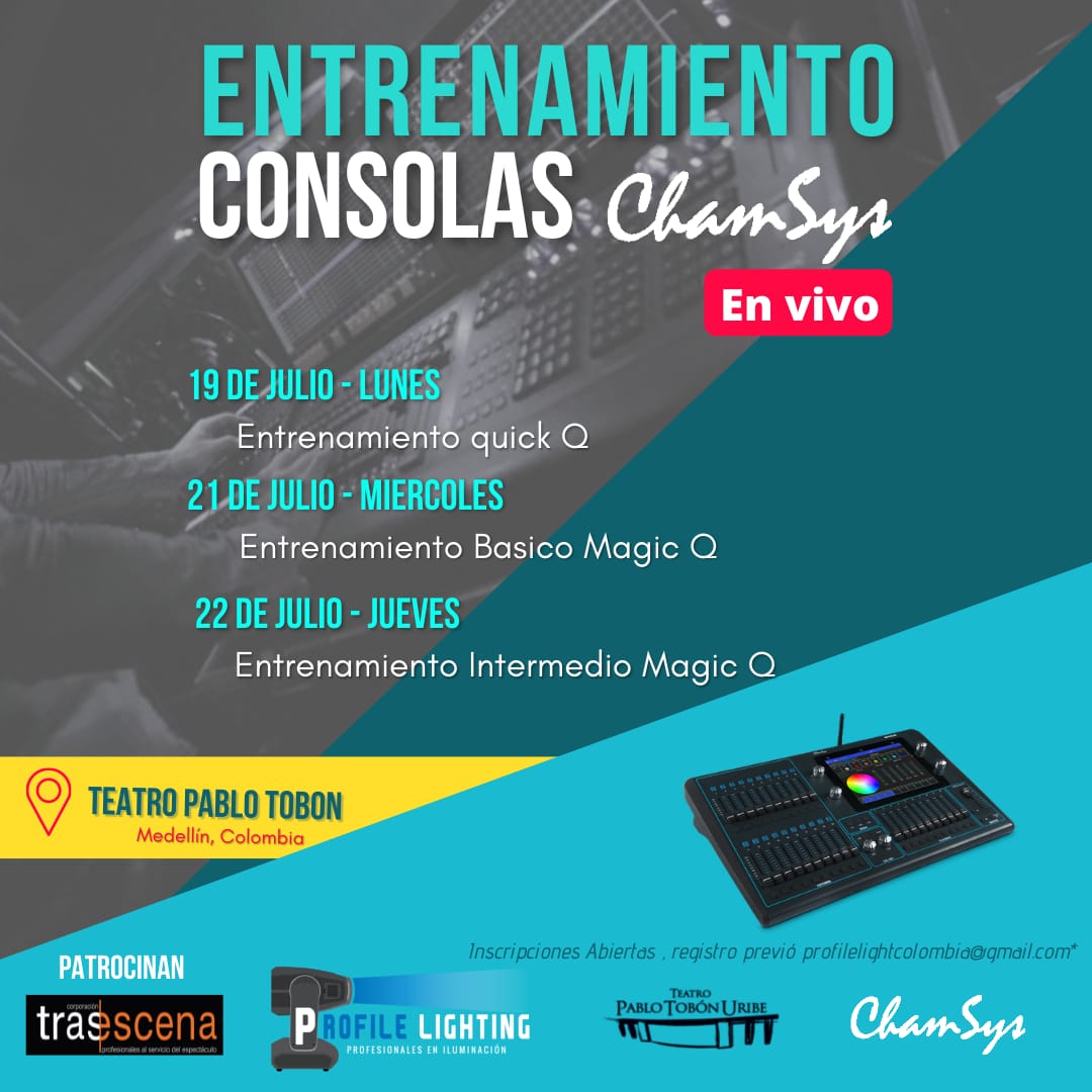 Imagen del evento Entrenamiento consolas Chamsys