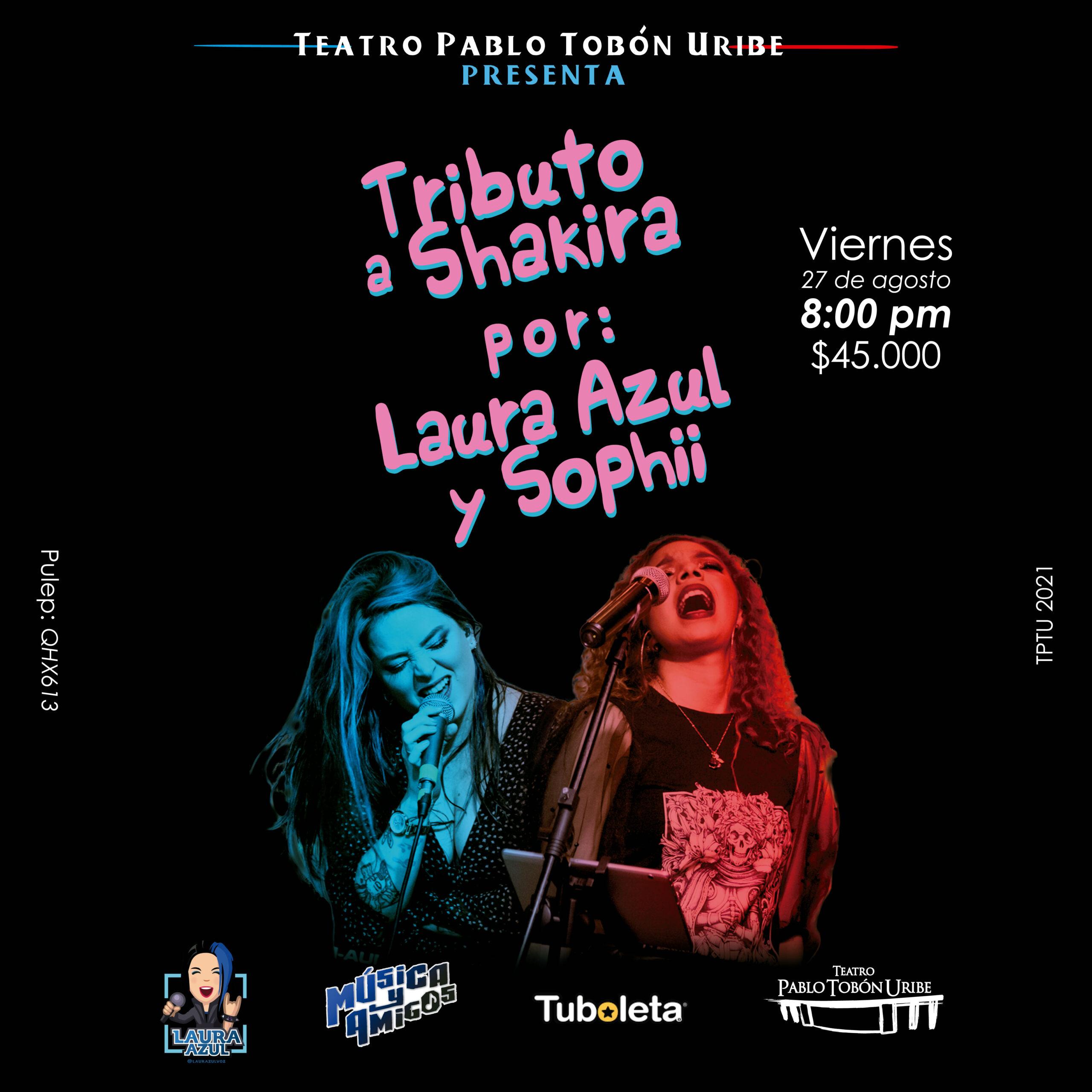 Imagen del evento Tributo a Shakira por: Laura Azul y Sophii