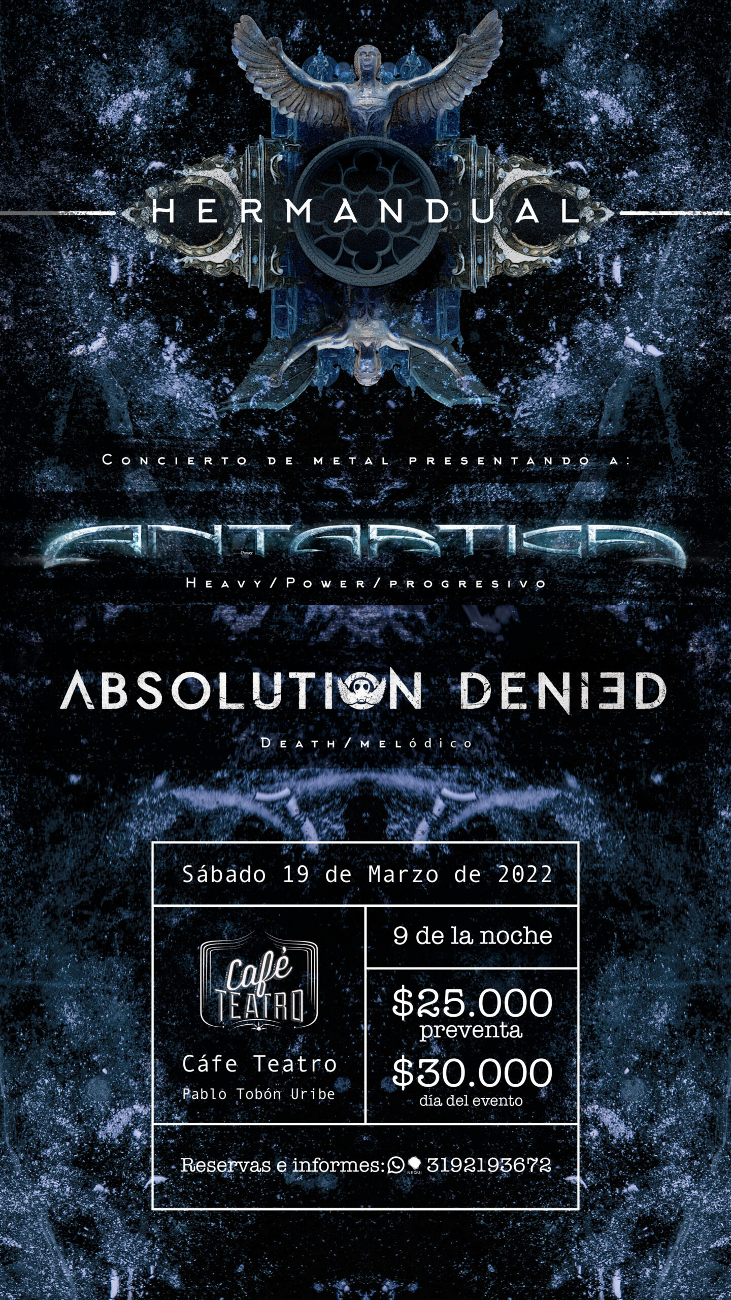 Imagen del evento Hermandual - Antártica y Absolution Denied 2022