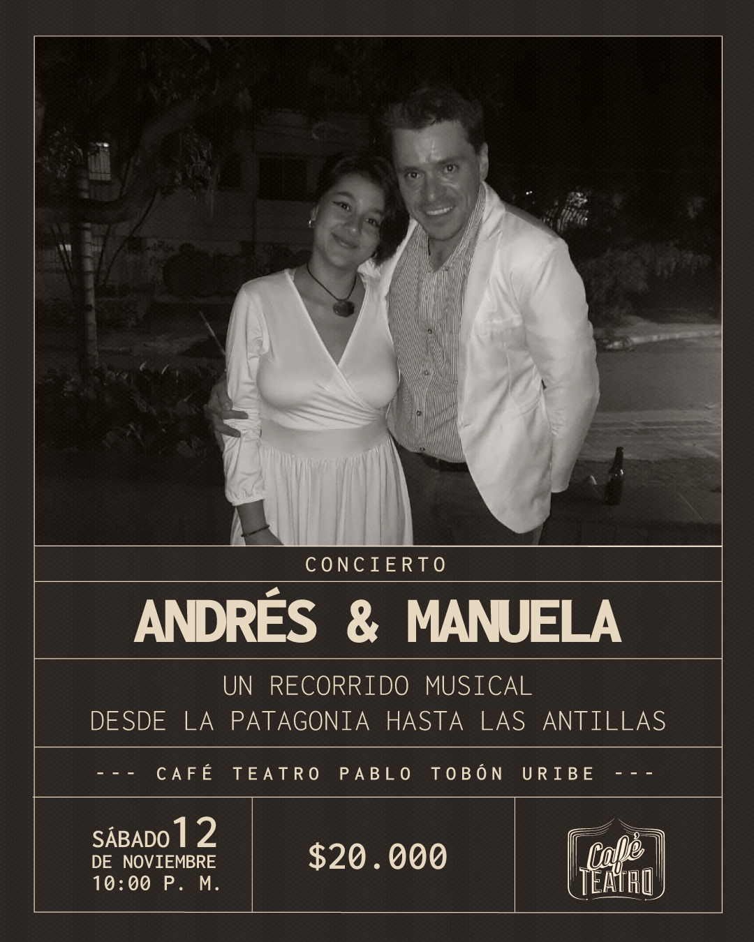 Imagen del evento Andrés y Manuela - Un recorrido musical desde la Patagonia hasta las Antillas