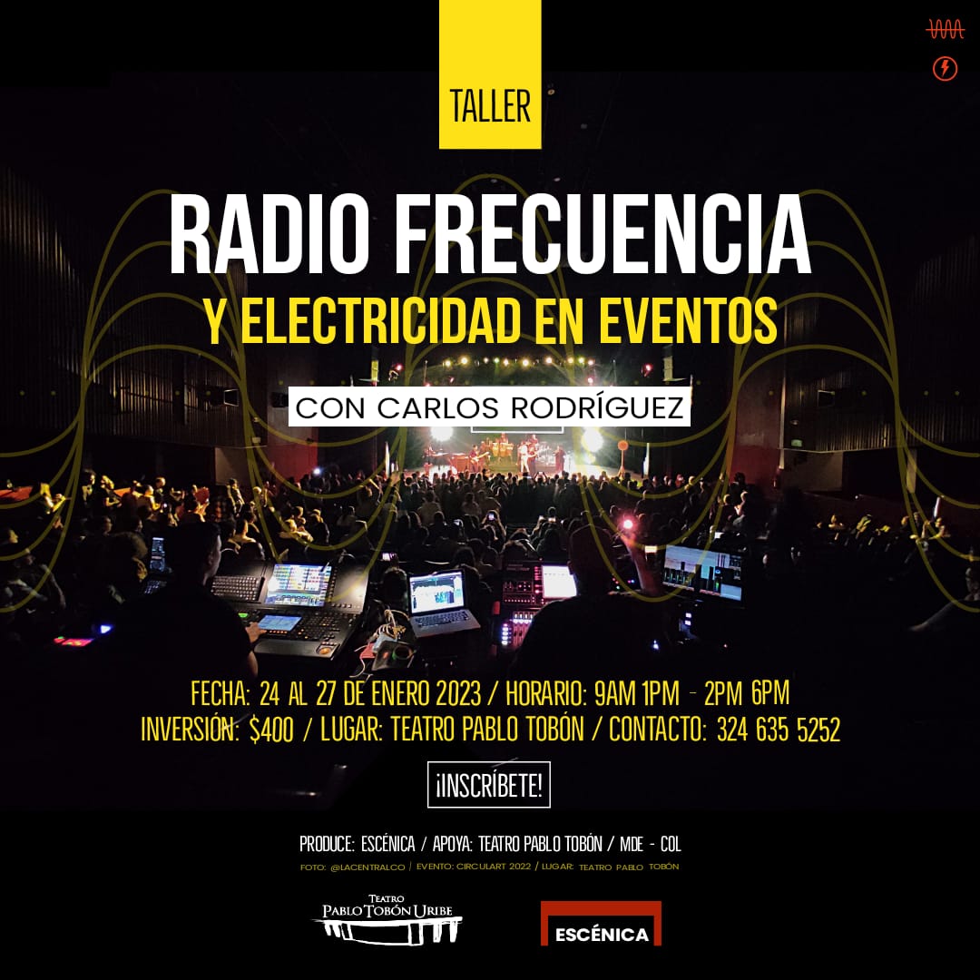 Imagen del evento Taller radiofrecuencia y electricidad en eventos