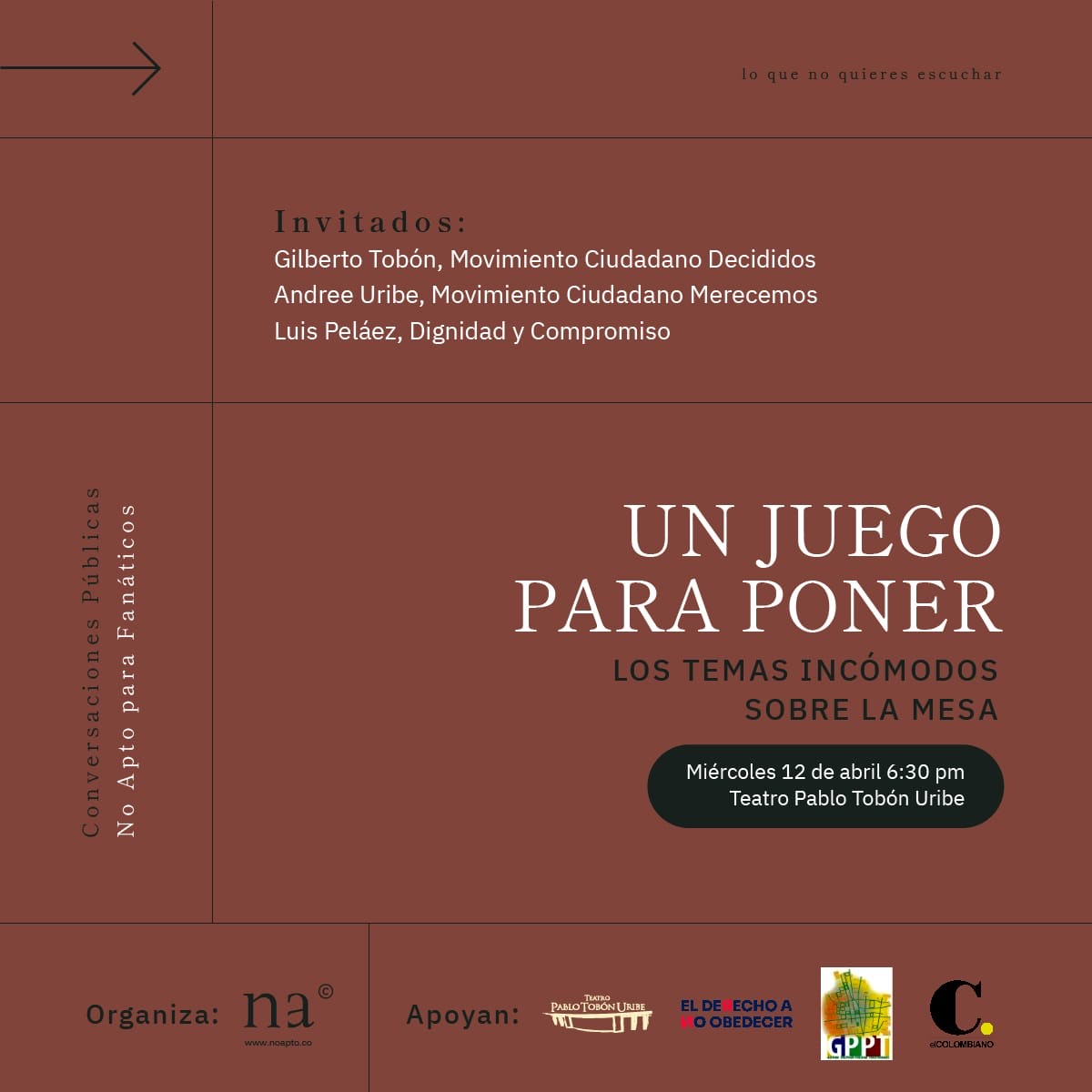 Imagen del evento No Apto para Fanáticos - Un juego para poner los temas incómodos sobre la mesa