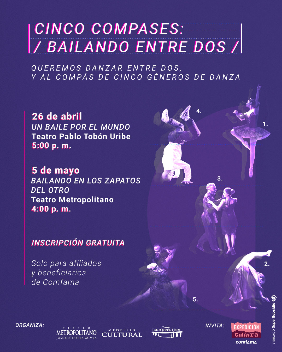 Imagen del evento Cinco compases: bailando entre dos