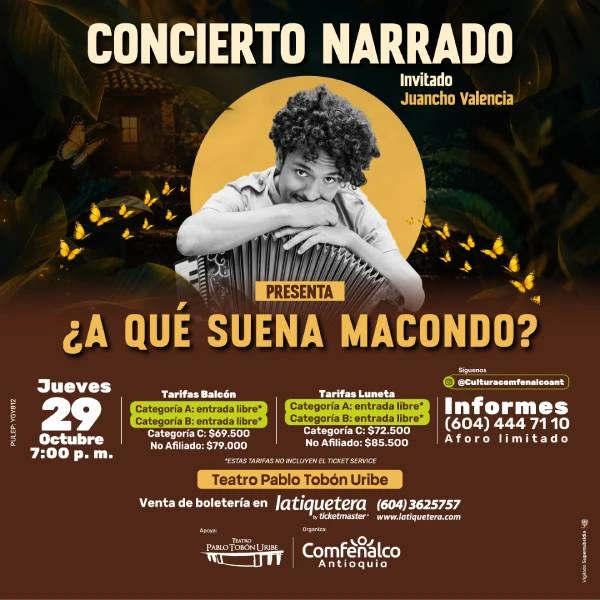 Imagen del evento Concierto Narrado: Juancho Valencia presenta ¿A qué suena Macondo?