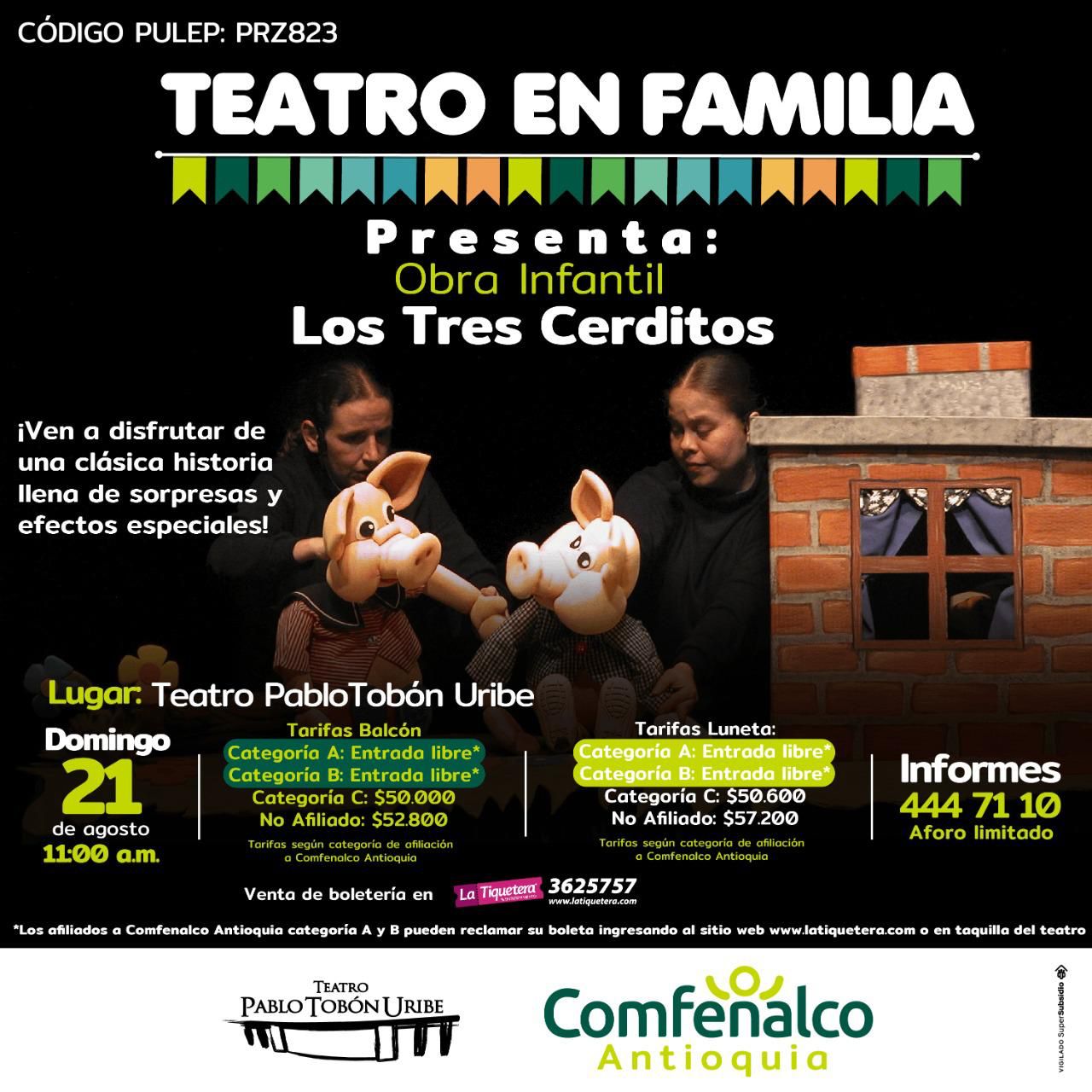 Los 3 Cerditos y El Lobo Feroz  Infolocal - Comfenalco Antioquia