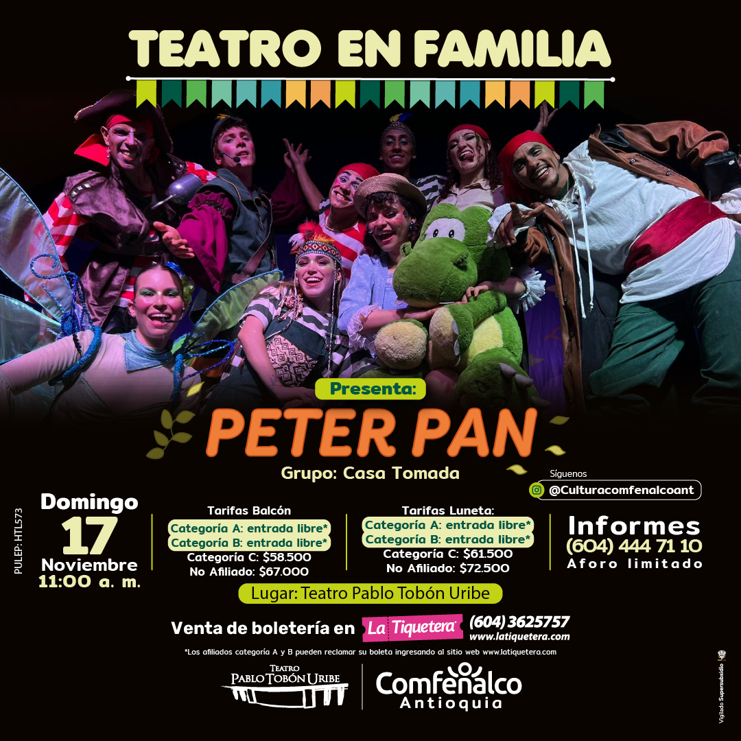 Ecard 1080x1080px Teatro en familia Peter Pan